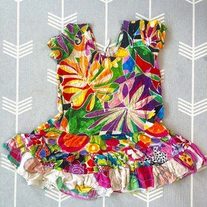 Vintage Jams World Floral Hattie Dress Green (MEDIUM)